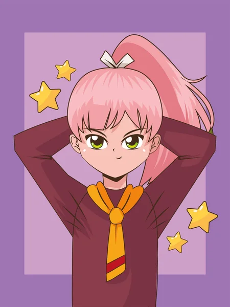 Lustige Anime-Mädchen — Stockvektor
