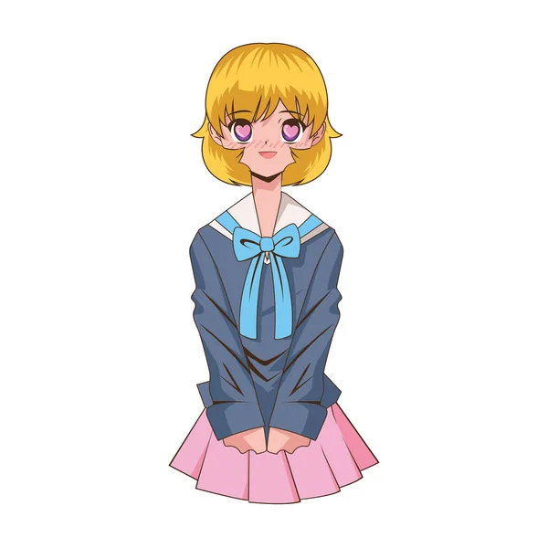 Anime blond teen — Stockvektor