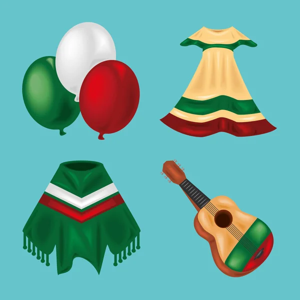 Ícones da cultura mexicana — Vetor de Stock