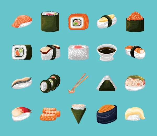 Conjunto de sushi — Vector de stock