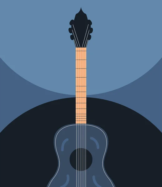 Instrumento de guitarra clásica — Vector de stock