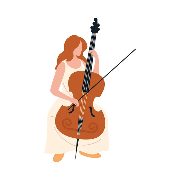 Frau spielt Cello — Stockvektor