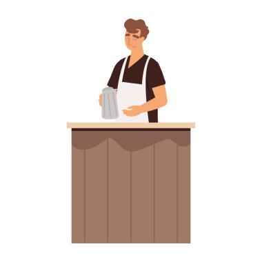 Barista tezgahta.