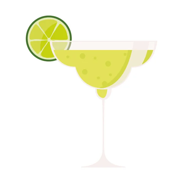 Cocktail drink with lime — Stock Vector