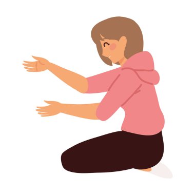 katta oturan genç kadın