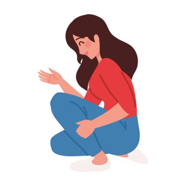 Kadın yan gözle oturuyor