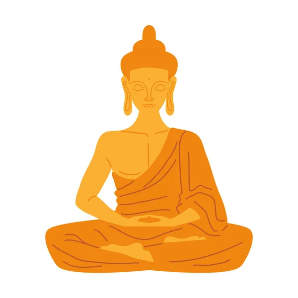 Estatua de oro buddha — Vector de stock