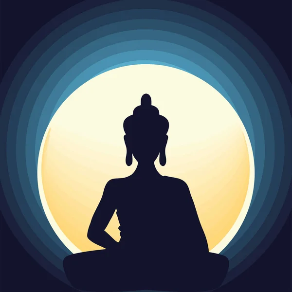 Statue de bouddha silhouette — Image vectorielle