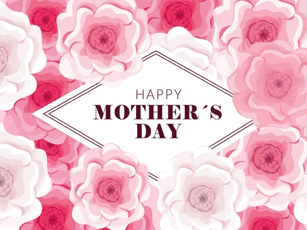 Feliz dia das mães cartão floral — Vetor de Stock