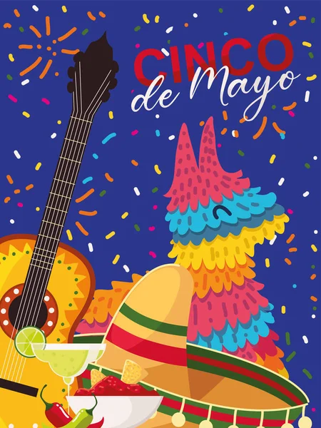 Karta imprezy Cinco de Mayo — Wektor stockowy