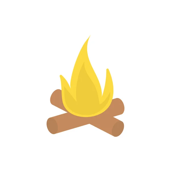 Membakar ikon api unggun - Stok Vektor