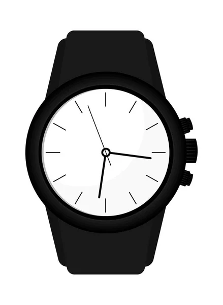 Zwarte horloge pictogram — Stockvector