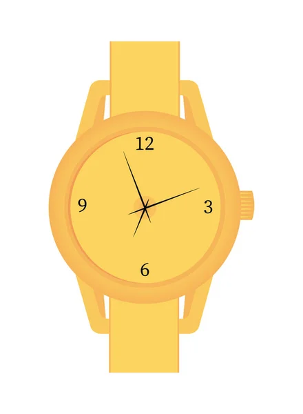 Żółty zegarek okrągły — Wektor stockowy