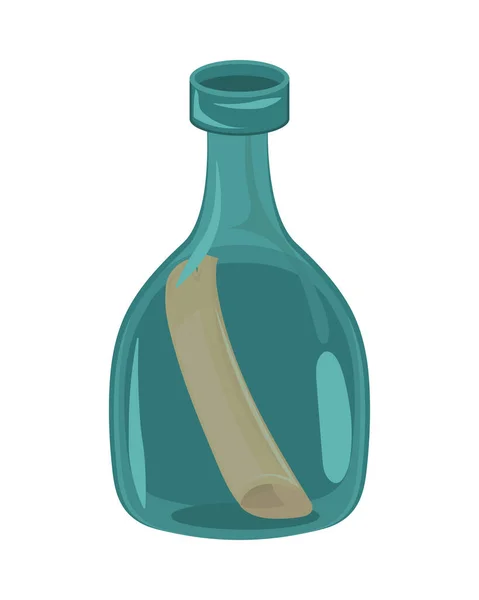 Botella con mensaje — Vector de stock