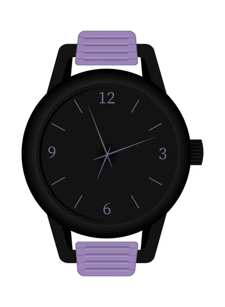 Icône montre bracelet noir — Image vectorielle