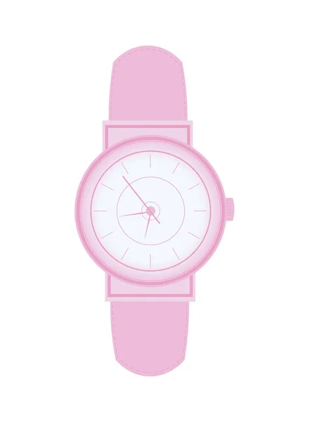 Roze horloge pictogram — Stockvector