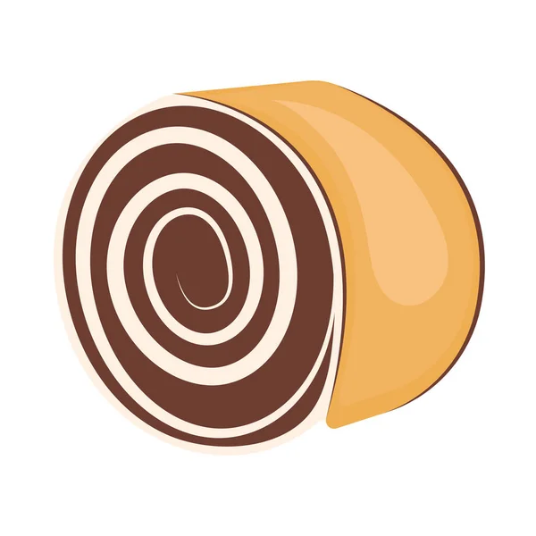 Rolo de chocolate de sobremesa —  Vetores de Stock