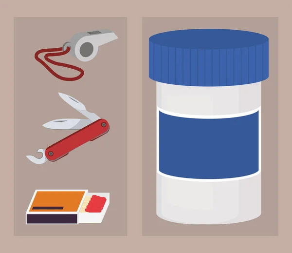 Kit d'urgence essentiel — Image vectorielle