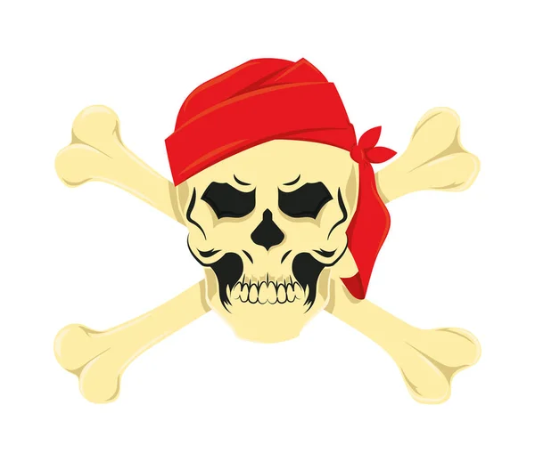 海盗头颅和骨头 — 图库矢量图片