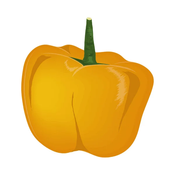 Gelber Pfeffer Gemüse Symbol — Stockvektor
