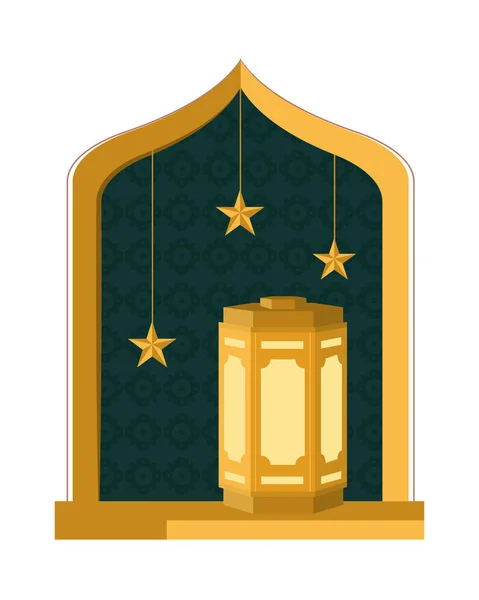 Fenêtre arabe et lanterne — Image vectorielle