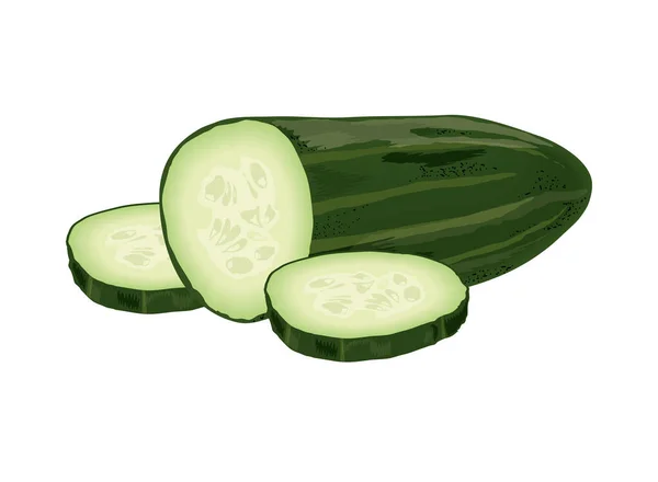 Icône légumes concombre — Image vectorielle