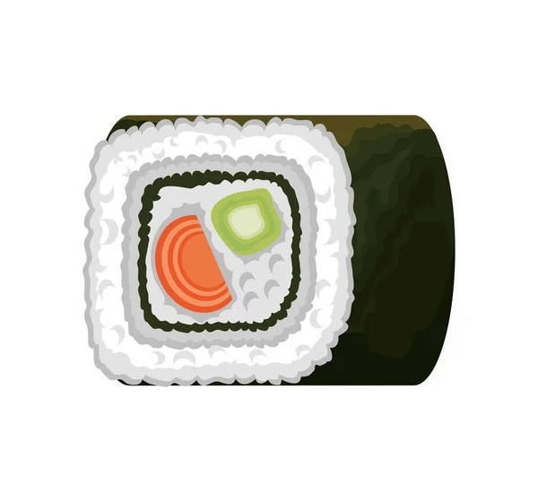 Sushi roll japonés — Vector de stock