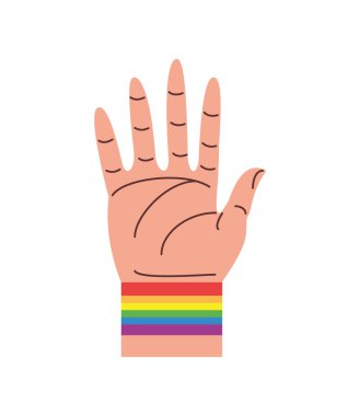 Gökkuşağı bayrağı elinde