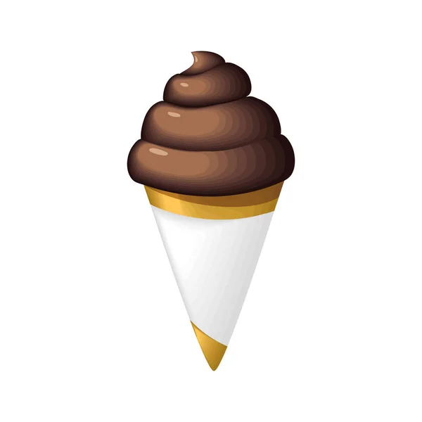 Cone de sorvete de chocolate —  Vetores de Stock