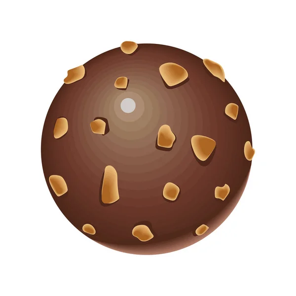 Piłka czekoladowa z orzechem laskowym — Wektor stockowy