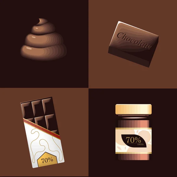 Symbole Schokoladenverpackung Attrappe — Stockvektor