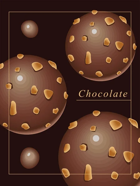 Süße Schokoladenkugeln — Stockvektor