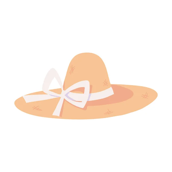Ψάθινο καπέλο με κορδέλα — Διανυσματικό Αρχείο