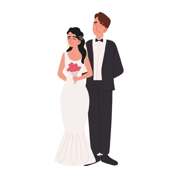 Noiva de casamento e noivo — Vetor de Stock