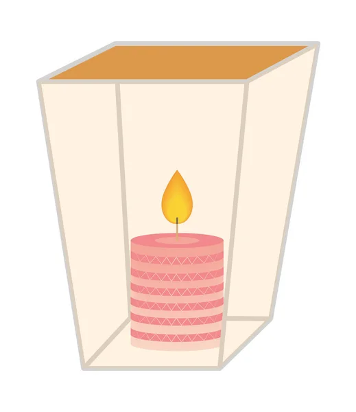 Lámpara con vela — Vector de stock