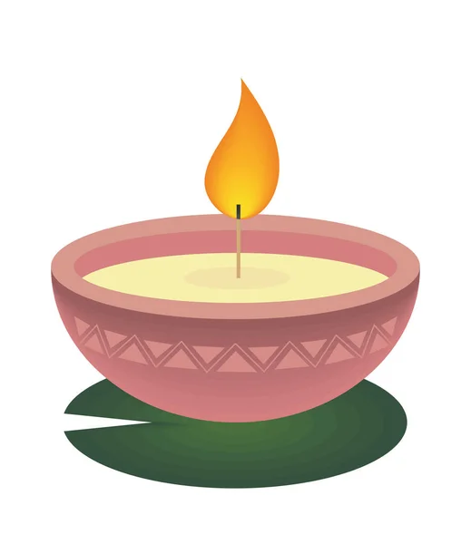Свеча в миске — стоковый вектор