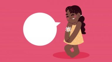 Karakterle konuşan afro küçük kız