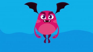 pembe canavar karakter uçan animasyon