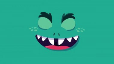 yeşil çizgi roman canavarı karakter animasyonu