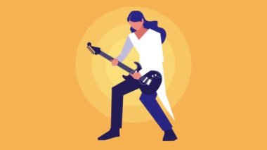 Elektro gitar çalan erkek müzisyen