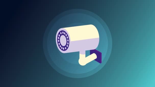 Videocamera di sicurezza animazione video — Video Stock