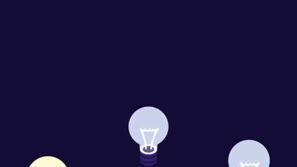 Light bulbs pattern background animation — Stock Video