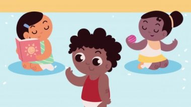 Irklar arası küçük bebek karakterleri animasyonu