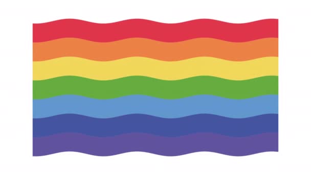 Lgtbi community flag waving animation — Stock Video