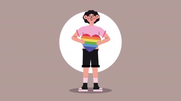 Lgtbi comunidade lésbica personagem animação — Vídeo de Stock