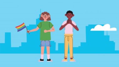 lgtbi toplumu ırklar arası çift animasyonu