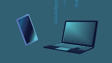 Dizüstü bilgisayarlı akıllı telefon animasyonu