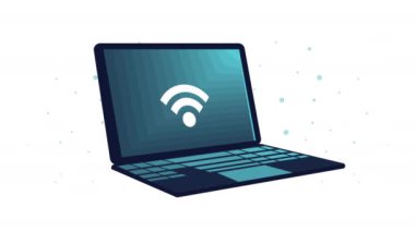 Wi-Fi sinyali olan taşınabilir dizüstü bilgisayar