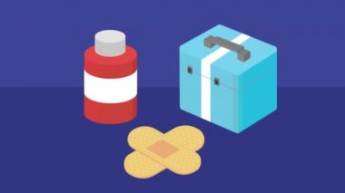 ilaç sağlık hizmeti üç ürün animasyon