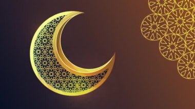 Hilal ay ile bayram mübarek animasyonu